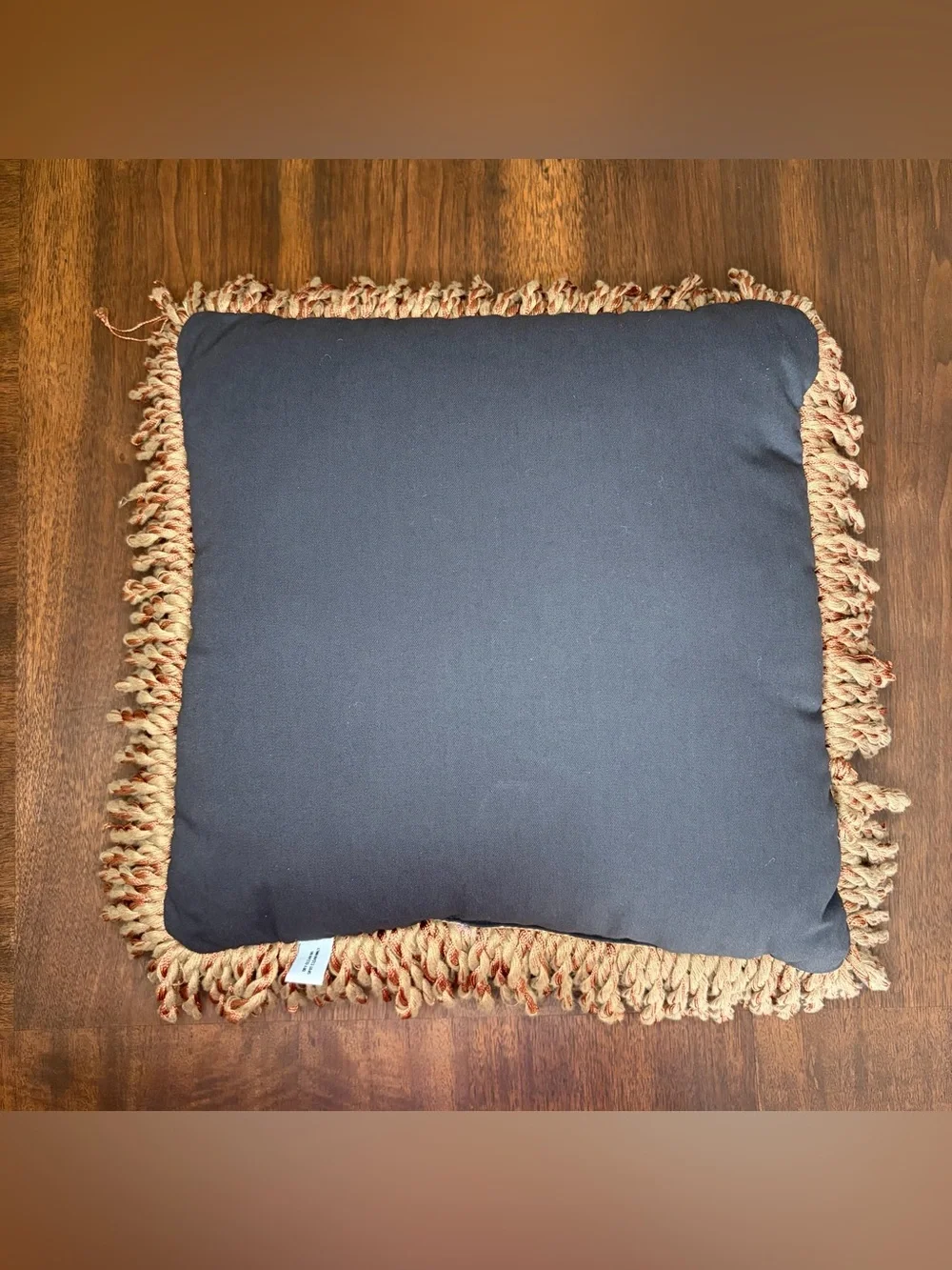 Vtg Riddle Home Tapestry Fruit Throw Pillow Fringes Woven Pat Campbell Weavetec
